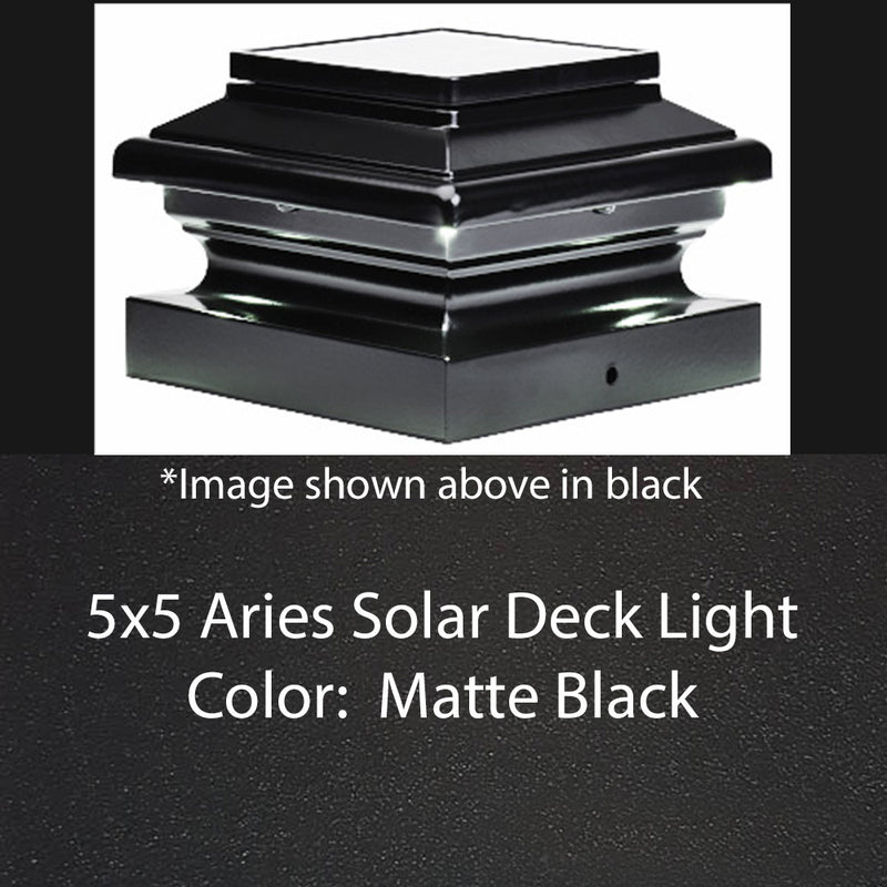 Aries 5x5 Metal Solar Deck Light