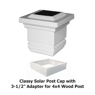 Classy PVC Solar Post Cap Light 4x4 White
