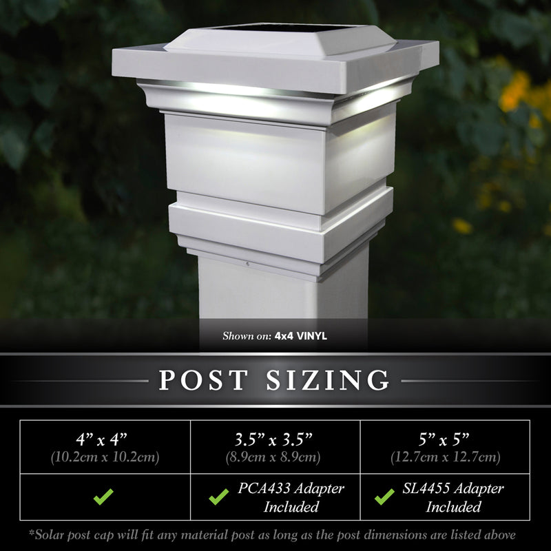 Classy PVC Solar Post Cap Light 4x4 White