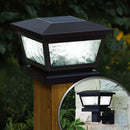 Fairmont 4x4 -5x5 Solar Post Cap and Wall Light Black