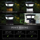 Fairmont 4x4 -5x5 Solar Post Cap and Wall Light Black