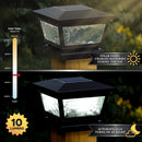 Fairmont 4x4 -5x5 Solar Post Cap and Wall Light Black