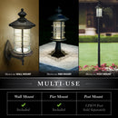 Hampton Solar Wall/Post Lamp - Black Aluminum