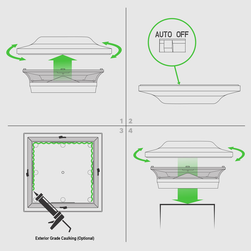 Imperial 5x5 Metal Solar Post Cap Light