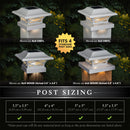 Kingsbridge Solar Cap Light Black or White for 4x4 5x5 6x6 Posts