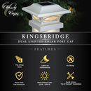 Kingsbridge Solar Cap Light Black or White for 4x4 5x5 6x6 Posts