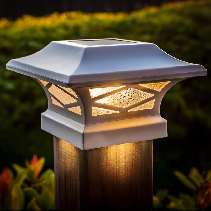 Kingsbridge Solar Cap Light Black or White for 4x4 5x5 6x6 Posts