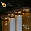 Kingsbridge Solar Cap Light Brown for 4x4, 5x5, 6x6 Posts - Dual LEDs