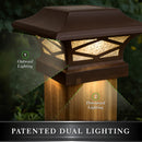 Kingsbridge Solar Cap Light Brown for 4x4, 5x5, 6x6 Posts - Dual LEDs