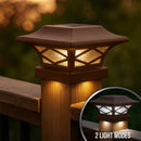 Kingsbridge Solar Cap Light Brown for 4x4, 5x5, 6x6 Posts - Dual LEDs