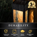 Lancaster Solar Post and Wall Light - Black Aluminum with Warm White LEDs 2Pk