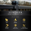 Lumineer 4x4 Smart Solar Post Cap - Black (3.5", 4", 4.25" Post)