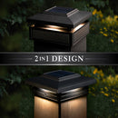 Lumineer 4x4 Smart Solar Post Cap - Black (3.5", 4", 4.25" Post)