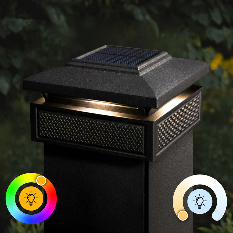 Smart Light Posts Lumineer 4x4 Smart Solar Post Cap - Black (3.5