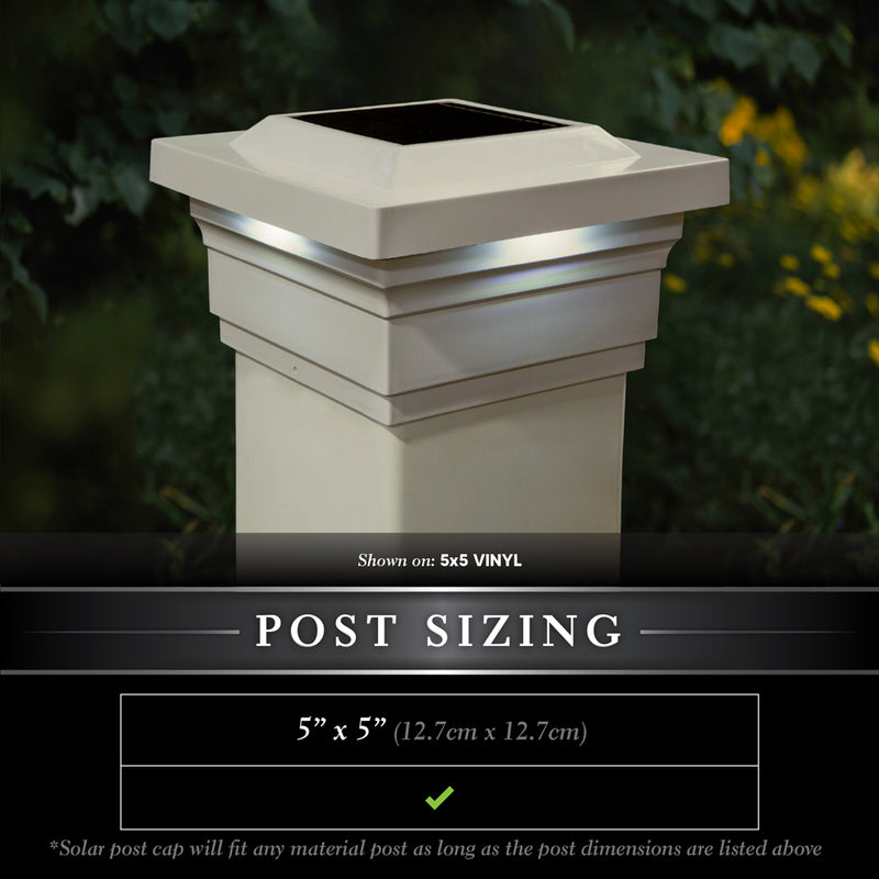 Majestic PVC Solar Post Cap Light 5x5 Tan