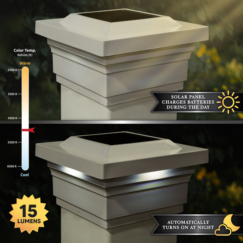 Majestic PVC Solar Post Cap Light 5x5 Tan