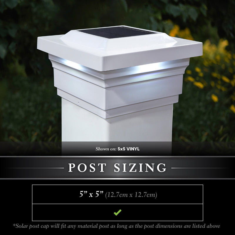 Majestic PVC Solar Post Cap Light 5x5 White