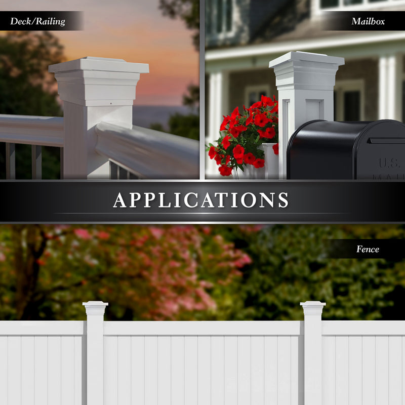 Majestic PVC Solar Post Cap Light 5x5 White