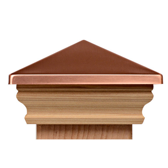Cambridge Copper Top Jumbo Wood Post Cap (7" to 10") Cedar, Redwood