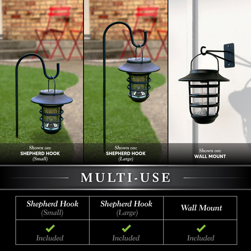 Nottingham Black Aluminum Hanging Solar Coach Light