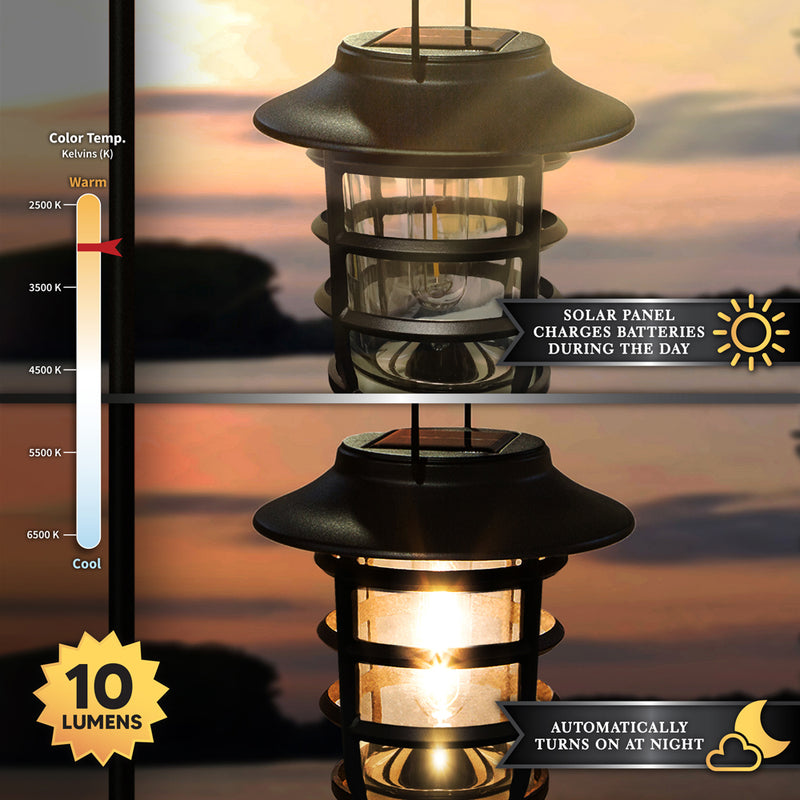 Nottingham Black Aluminum Hanging Solar Coach Light