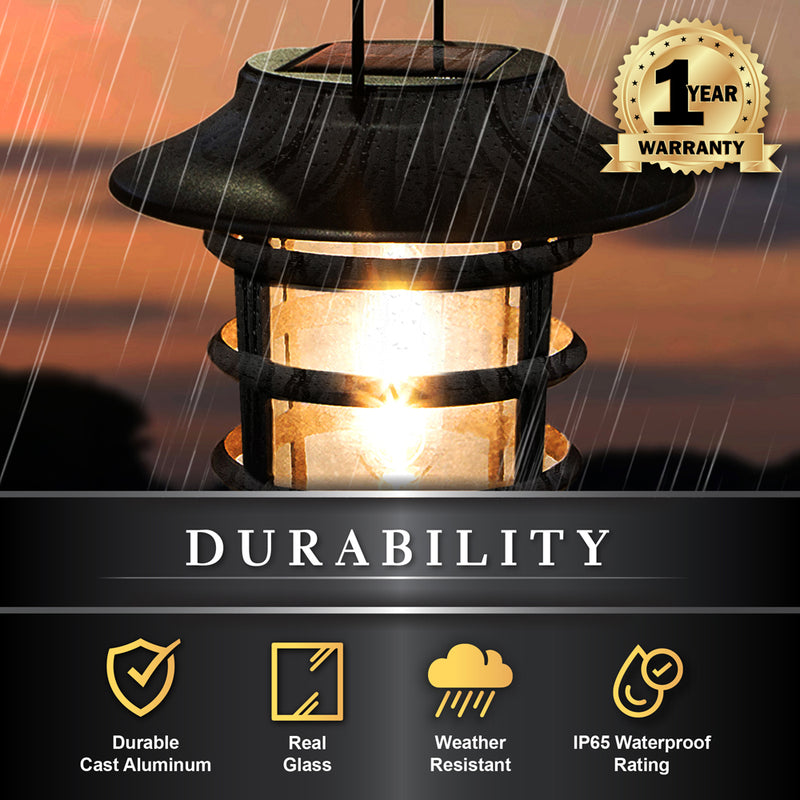 Nottingham Black Aluminum Hanging Solar Coach Light