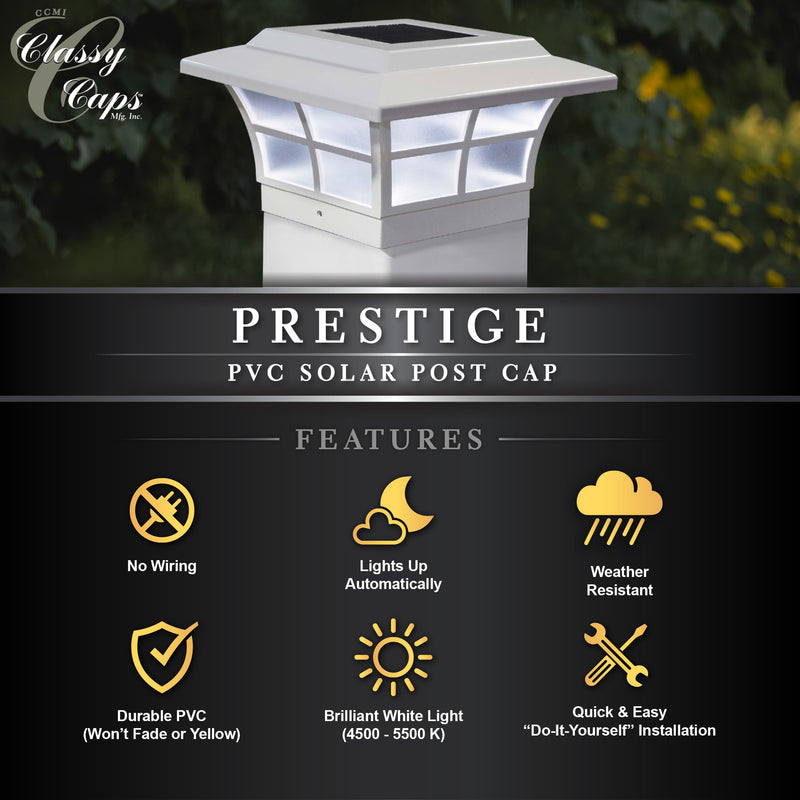 Prestige Solar Post Cap Light - White 4x4-5x5