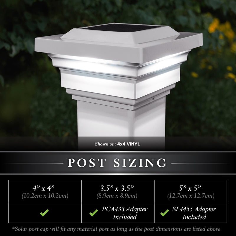 Regal PVC Solar Post Cap Light 4x4-5x5 White