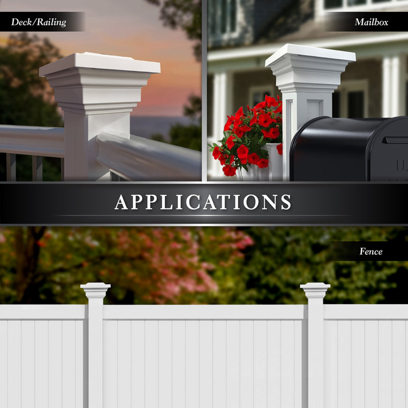 Regal PVC Solar Post Cap Light 4x4-5x5 White