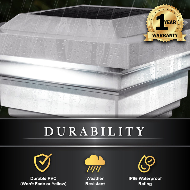 Regal PVC Solar Post Cap Light 4x4-5x5 White