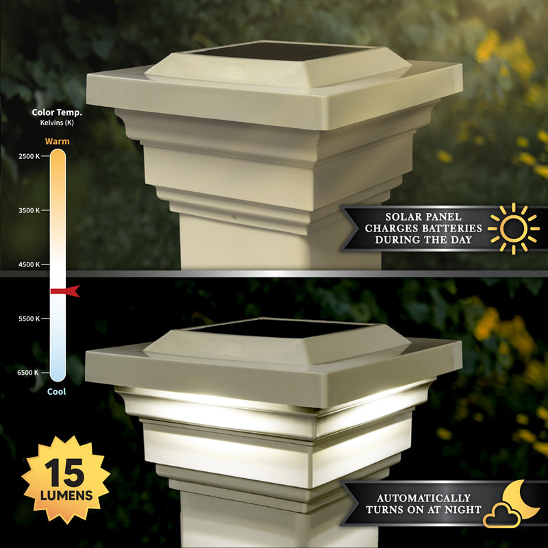 Regal PVC Solar Post Cap Light 4x4 Tan