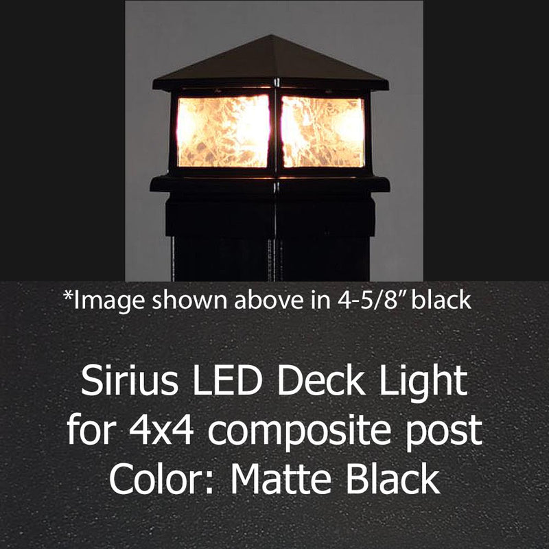 Sirius LED Low Voltage Deck Light for 4x4 Composite Post - 4-1/4", 4-3/8" , 4-1/2" to 4-5/8"