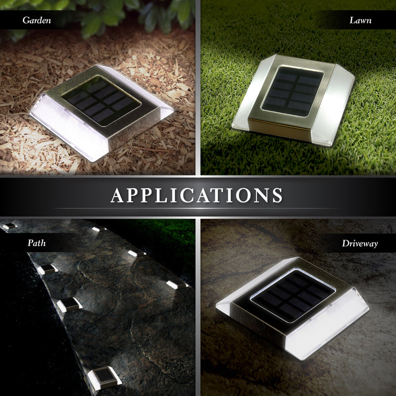 Solar Path Lights - Stainless Steel 2PK