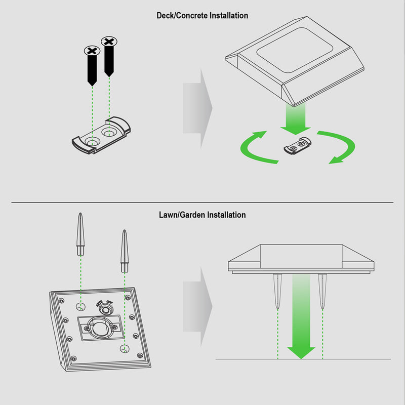 Solar Path Lights - Stainless Steel 2PK