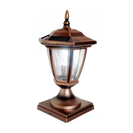 Darcy 4x4 Carriage Style Solar Post Cap Lights for 3.5" Wood Post (Set of 2)