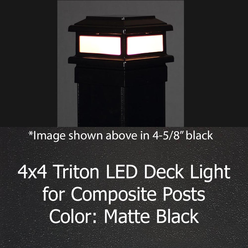 Triton LED Metal Deck Light for 4x4 Composite Post - 4-1/4, 4-3/8, 4-1/2" to 4-5/8" Post