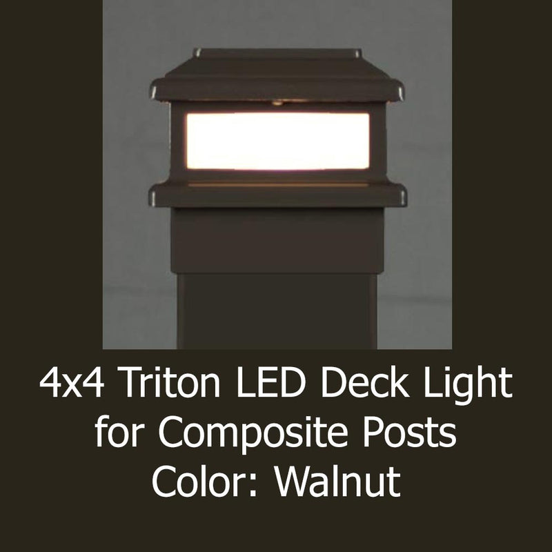 Triton LED Metal Deck Light for 4x4 Composite Post - 4-1/4, 4-3/8, 4-1/2" to 4-5/8" Post