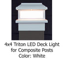 Triton LED Metal Deck Light for 4x4 Composite Post - 4-1/4, 4-3/8, 4-1/2" to 4-5/8" Post