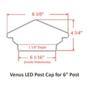 Venus 6x6 LED Low Voltage Deck Light for 5-1/2" or 6" Posts