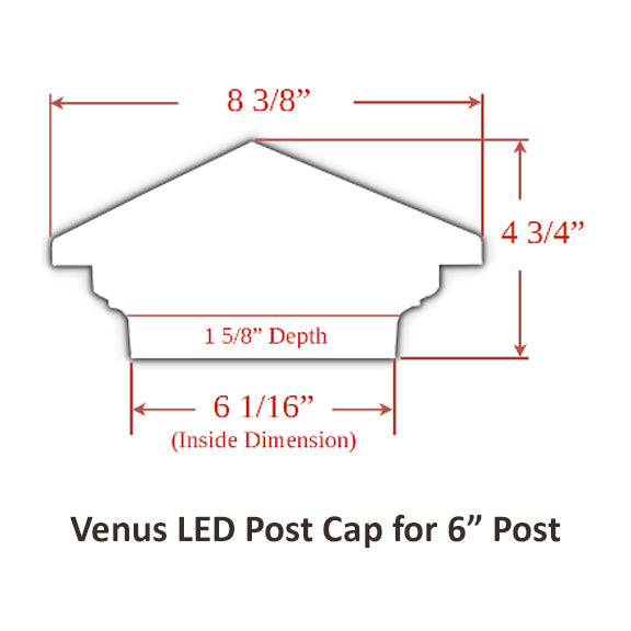 Venus 6x6 LED Low Voltage Deck Light for 5-1/2" or 6" Posts