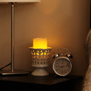 3x5 Melted Wax Pillar Ivory Flameless Candle with Timer (2 Pack)