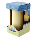 3x6 Melted Wax Pillar Ivory Flameless Candle with Timer (2 Pack)