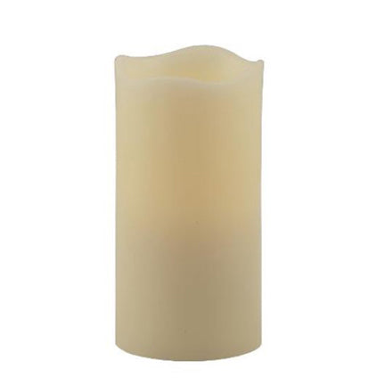 3x6 Melted Wax Pillar Ivory Flameless Candle with Timer (2 Pack)