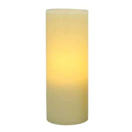 3x8 Flat Top Pillar Ivory Wax Flameless Candle with Timer (2 Pack)