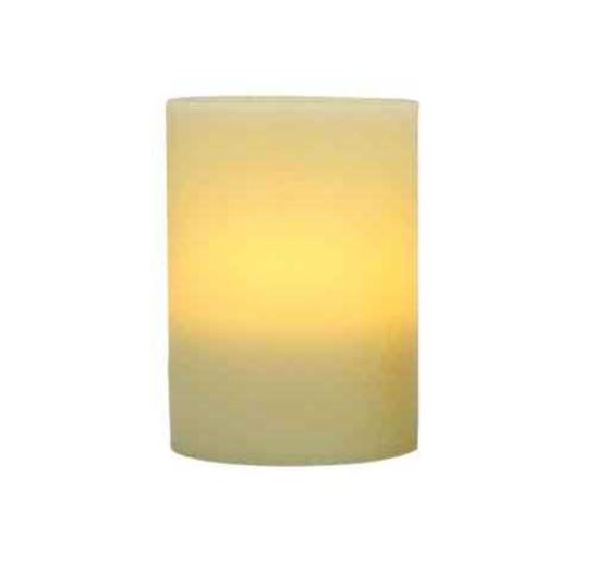 4x5 Flat Top Pillar Ivory Wax Flameless Candle with Timer (2 Pack)