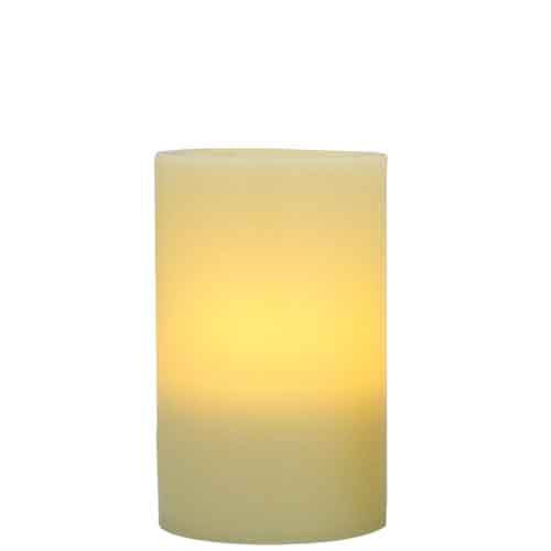 4x6 Flat Top Pillar Ivory Wax Flameless Candle with Timer (2 Pack)