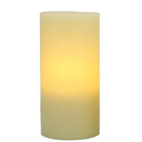 4x8 Flat Top Pillar Ivory Wax Flameless Candle with Timer (2 Pack)