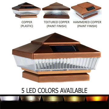 Pyramid Plastic 4x4 Solar Post Cap - Copper for 3.5" Wood Post (Set of 2)