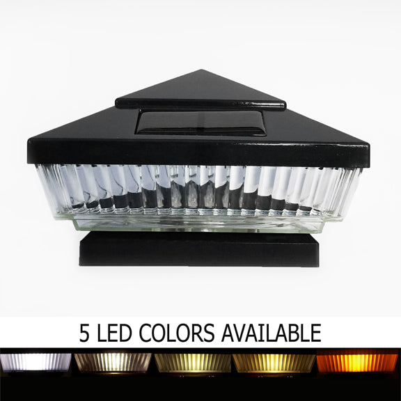 Pyramid Plastic 4x4 Solar Post Cap Light - Black for 4" Post (Set of 2)