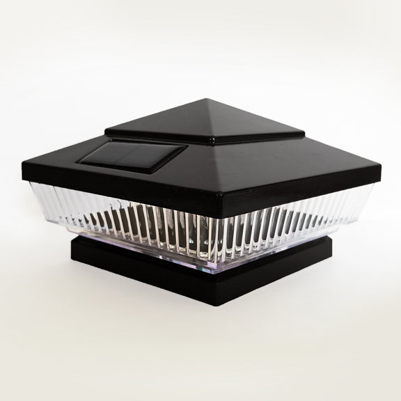 Pyramid Plastic 4x4 Solar Post Cap Light - Black for 4" Post (Set of 2)